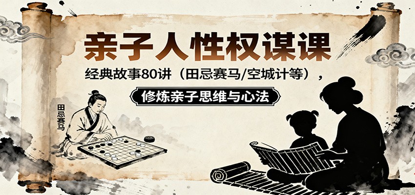 亲子人性权谋课：经典故事80讲（田忌赛马，空城计等），修炼亲子思维与心法-靠谱项目库