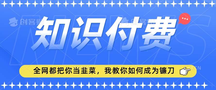 2024最新知识付费项目，小白也能轻松入局，全网都在教你做项目，我教你做镰刀【揭秘】-靠谱项目库
