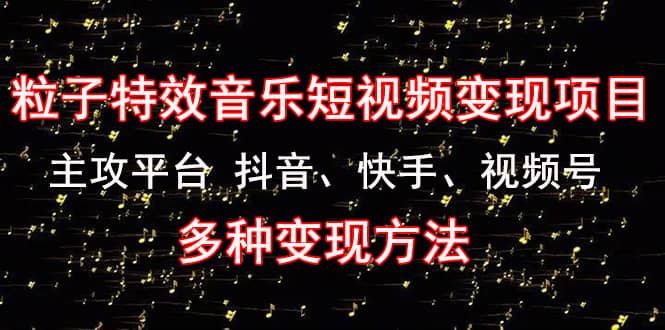 《粒子特效音乐短视频变现项目》主攻平台 抖音、快手、视频号 多种变现方法-靠谱项目库