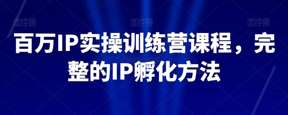 百万IP实操训练营课程，完整的IP孵化方法-靠谱项目库