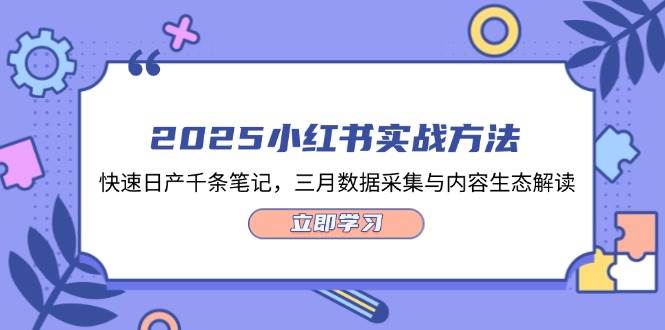 (14347期)2025小红书实战方法,快速日产千条笔记,三月数据采集与内容生态解读-靠谱项目库