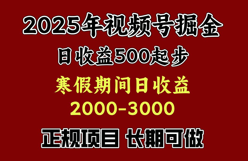 寒假期间一天收益2000+,小白一天就能上手-靠谱项目库