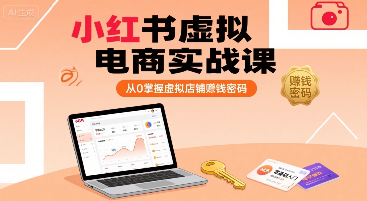 小红书虚拟电商实战课，从0掌握虚拟店铺賺钱密码-靠谱项目库