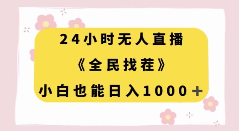 24小时无人直播，全民找茬，小白也能日入1000+【揭秘】-靠谱项目库