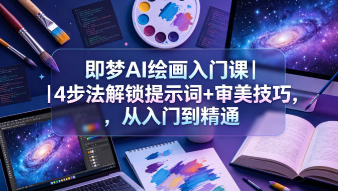 即梦AI绘画入门课｜4步法解锁提示词+审美技巧，从入门到精通-靠谱项目库