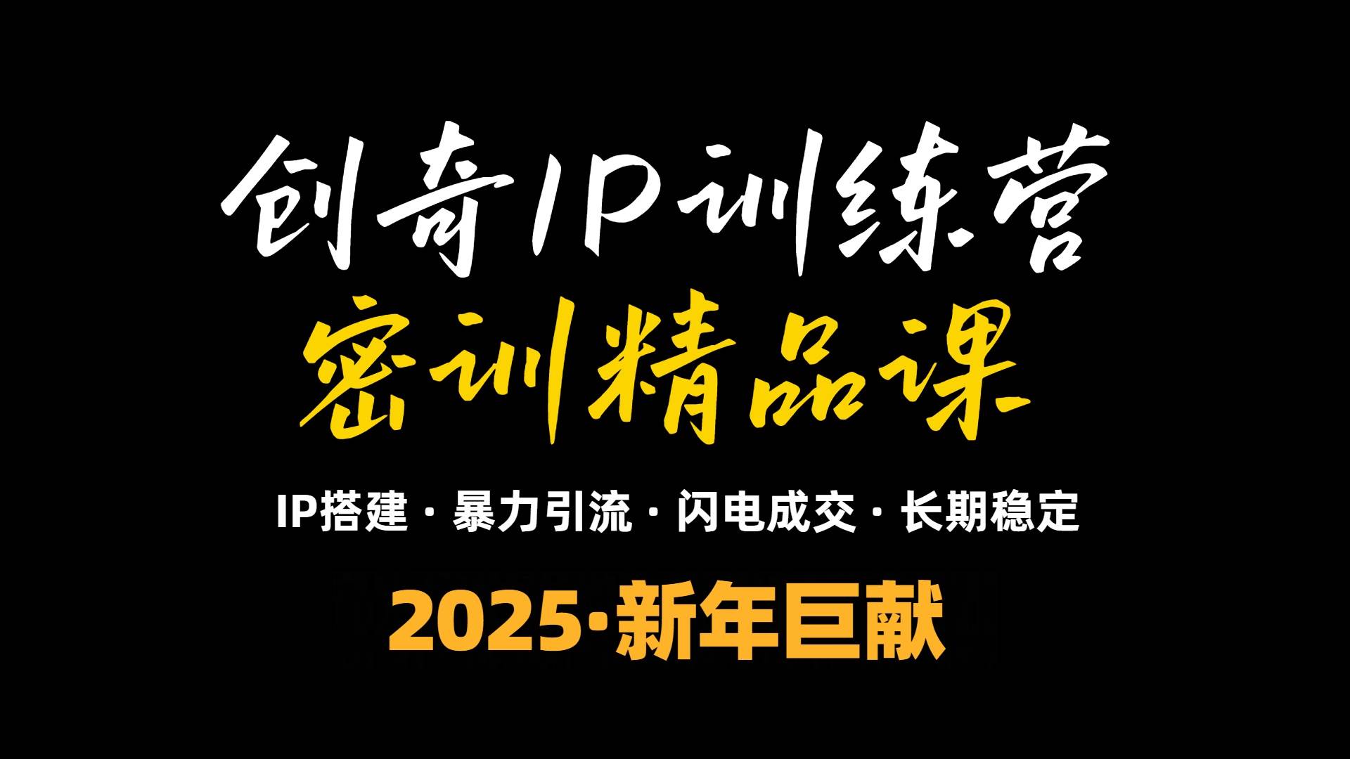 (13898期)2025年“知识付费IP训练营”小白避坑年赚百万,暴力引流,闪电成交-靠谱项目库