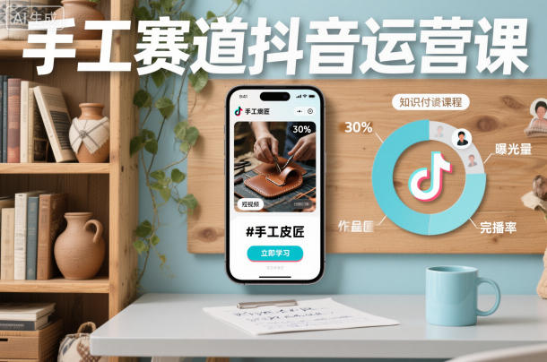 手工赛道抖音运营课，手工赛道流量运营-靠谱项目库