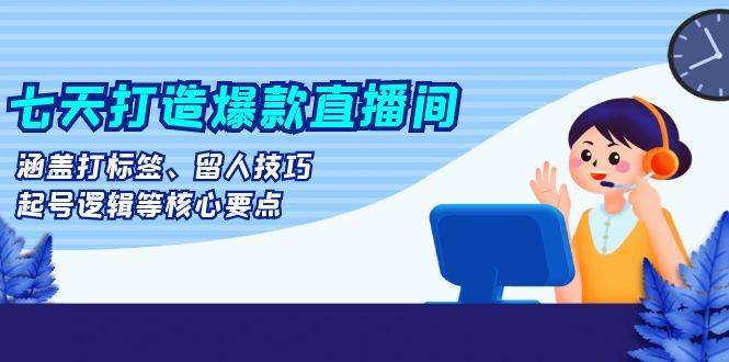 七天打造爆款直播间：涵盖打标签、留人技巧、起号逻辑等核心要点-靠谱项目库