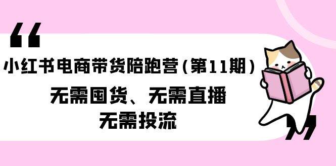 （9996期）小红书电商带货陪跑营(第11期)无需囤货、无需直播、无需投流（送往期10套）-靠谱项目库