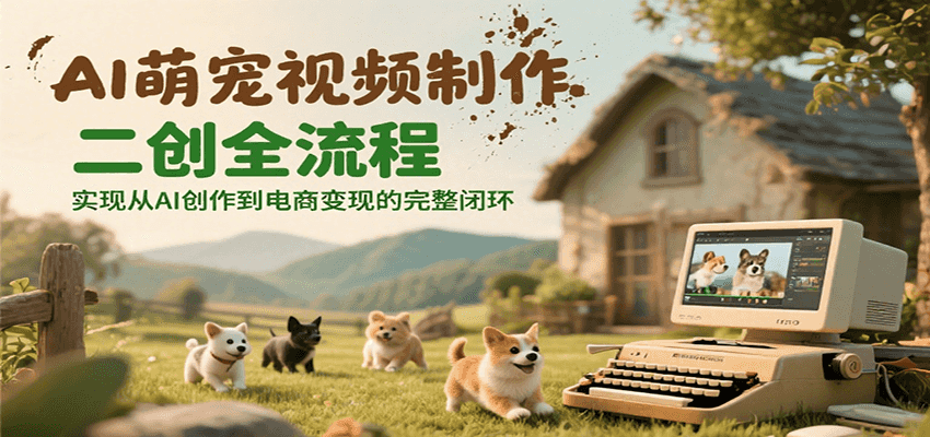 AI萌宠视频制作二创全流程，实现从AI创作到电商变现的完整闭环-靠谱项目库