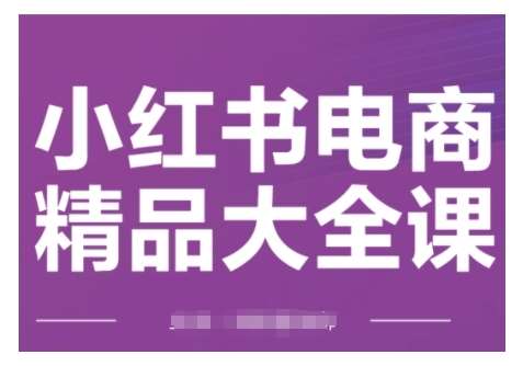 小红书电商精品大全课，快速掌握小红书运营技巧，实现精准引流与爆单目标，轻松玩转小红书电商-靠谱项目库