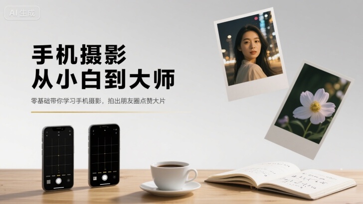 手机摄影从小白到大师，零基础带你学习手机摄影，拍出朋友圈点赞大片-靠谱项目库