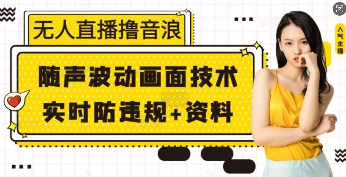 无人直播撸音浪+随声波动画面技术+实时防违规+资料【揭秘】-靠谱项目库