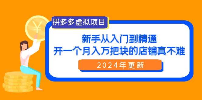 (9744期)拼多多虚拟项目:入门到精通,开一个月入万把块的店铺 真不难(24年更新)-靠谱项目库