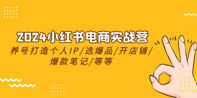 (10376期)2024小红书电商实战营,养号打造IP/选爆品/开店铺/爆款笔记/等等(24节)-靠谱项目库