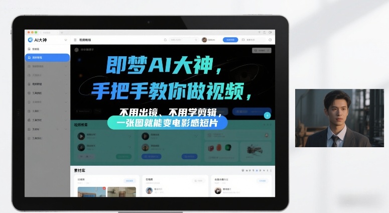 即梦AI大神手把手教你做视频,不用出镜、不用学剪辑,一张图就能变电影感短片-靠谱项目库