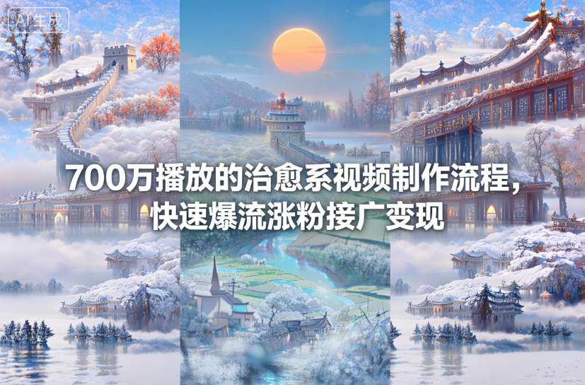 700万播放的治愈系视频制作流程,快速爆流涨粉接广变现-靠谱项目库
