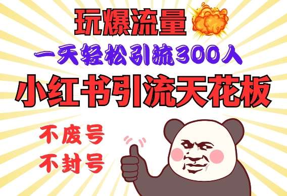 小红书引流天花板，玩爆流量，一天轻松引流300人，安全操作-靠谱项目库