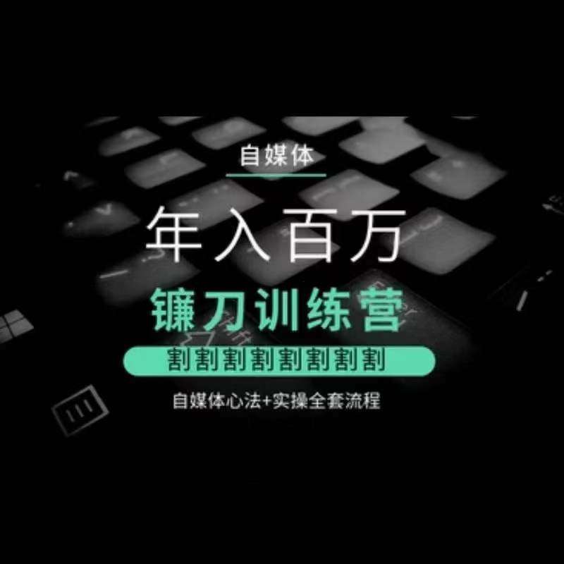 自媒体年入百万镰刀训练营，割割割割割割割割，自媒体心法+实操全套流程-靠谱项目库