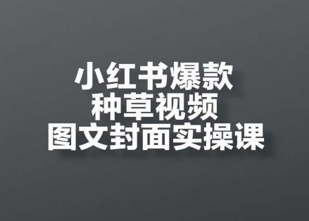 小红书爆款种草视频图文封面实操课，​开店、选品、引流、变现全流程-靠谱项目库