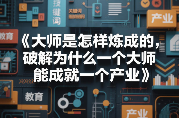 大师是怎样炼成的,破解为什么一个大师,能成就一个产业【电子书】-靠谱项目库