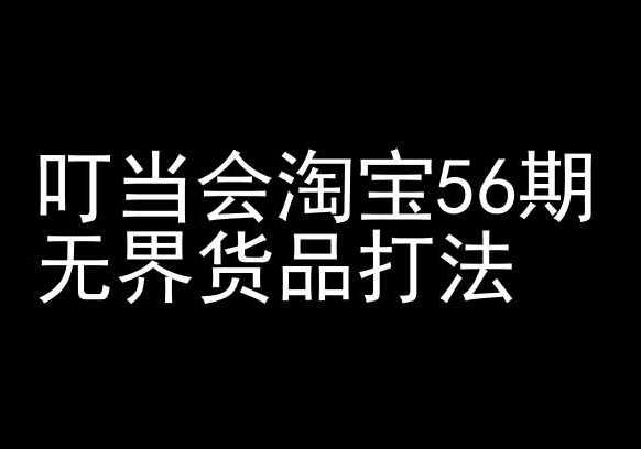 叮当会淘宝56期：无界货品打法-淘宝开店教程-靠谱项目库