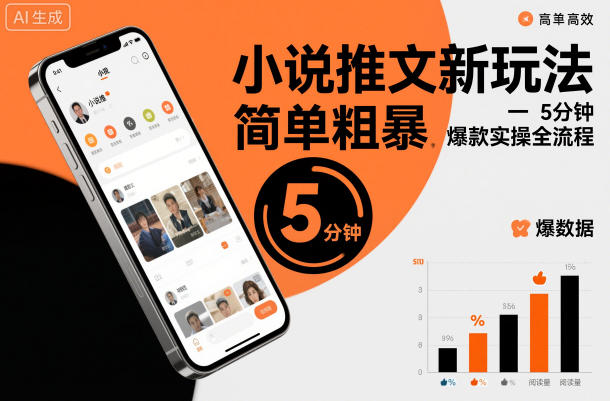 小说推文新玩法,简单粗爆,5分种一个爆款实操全流程-靠谱项目库