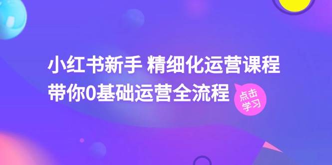 （11417期）小红书新手 精细化运营课程，带你0基础运营全流程（41节视频课）-靠谱项目库