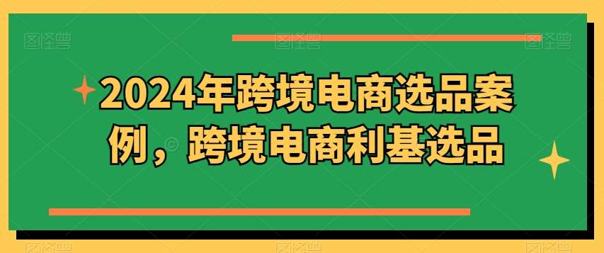 2024年跨境电商选品案例，跨境电商利基选品-靠谱项目库