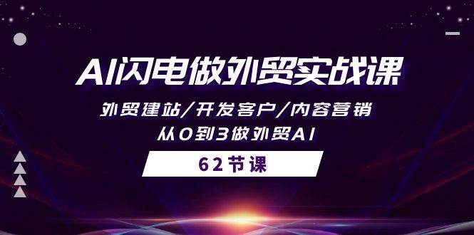 AI闪电做外贸实战课，外贸建站/开发客户/内容营销/从0到3做外贸AI-62节-靠谱项目库