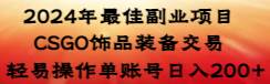 2024年最佳副业项目 CSGO饰品装备交易 轻易操作单账号日入200+-靠谱项目库