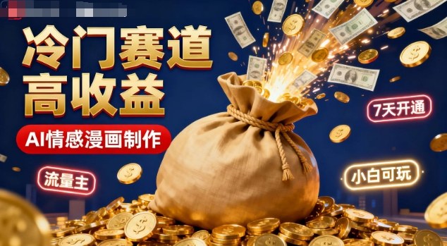 公众号冷门赛道,用AI做情感漫画,7天开通流量主,操作简单,小白可玩-靠谱项目库