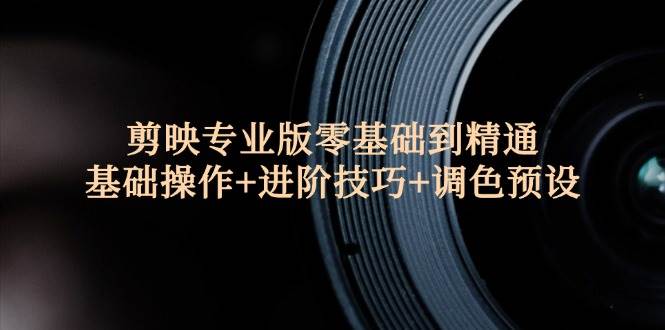 （12310期）剪映专业版零基础到精通：基础操作+进阶技巧+调色预设”-靠谱项目库
