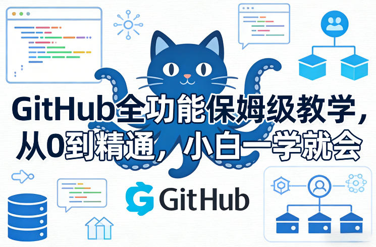 GitHub全功能保姆级教学，从0到精通，小白一学就会-靠谱项目库