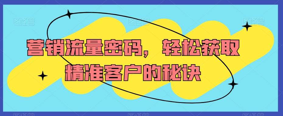 营销流量密码，轻松获取精准客户的秘诀-靠谱项目库