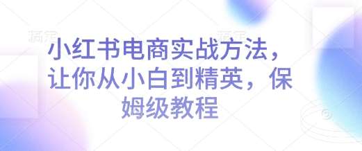 小红书电商实战方法，让你从小白到精英，保姆级教程-靠谱项目库