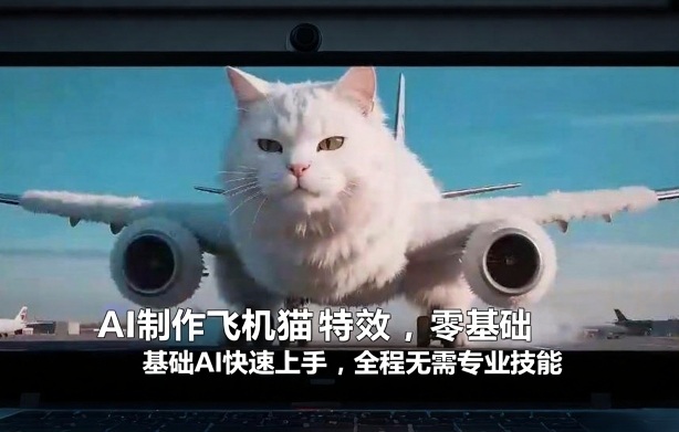 AI制作飞机猫特效，零基础AI快速上手，全程无需专业技能-靠谱项目库