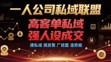一人公司私域联盟，高客单私域，强人设成交，建私域 搞发售 广结盟 造势能-靠谱项目库