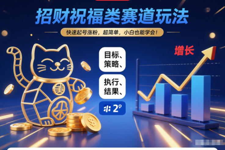 招财祝福类赛道玩法,快速起号涨粉,超简单,小白也能学会!-靠谱项目库