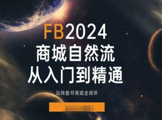 2024Faceboo商城自然流(从入门到精通)，玩转脸书商城全闭环-靠谱项目库