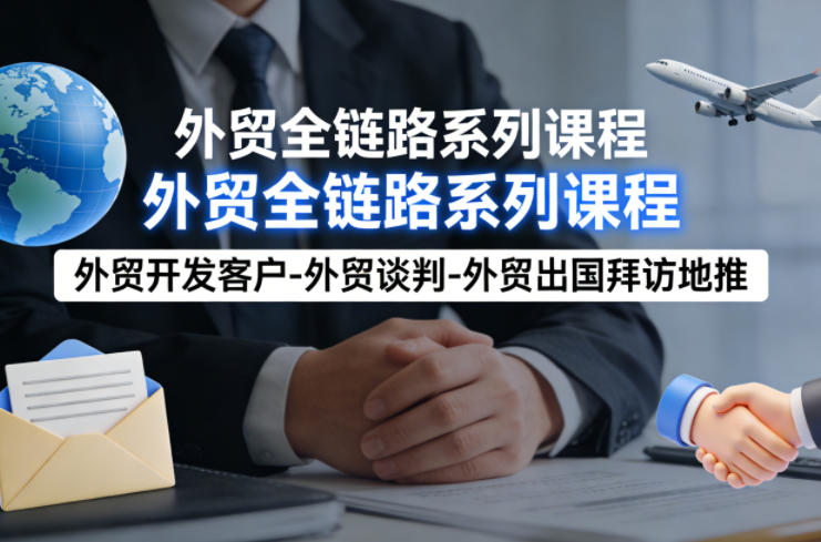 外贸系列课程，外贸开发客户-外贸谈判-外贸出国拜访地推，完成一个外贸链路-靠谱项目库