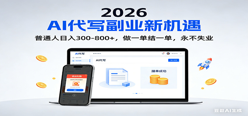 2026 副业首选!AI 代写日入 300-800,普通人0门槛,做一单结一单!-靠谱项目库