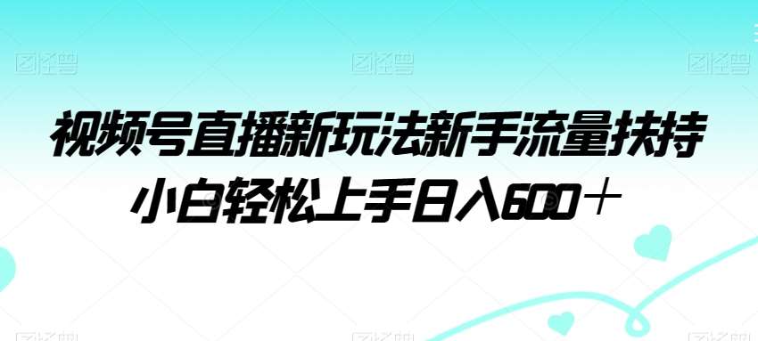 视频号直播新玩法新手流量扶持小白轻松上手日入600＋【揭秘】-靠谱项目库