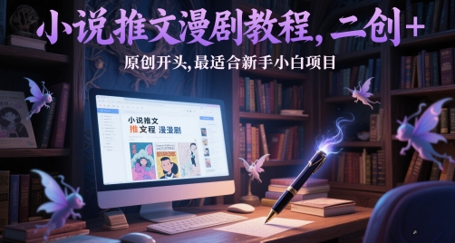 小说推文漫剧教程，二创+原创开头，最适合新手小白项目-靠谱项目库