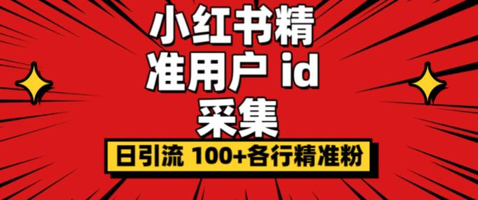 小白都会用的小红书精准用户id采集器日引流精准粉可达到100+（软件+教程）-靠谱项目库