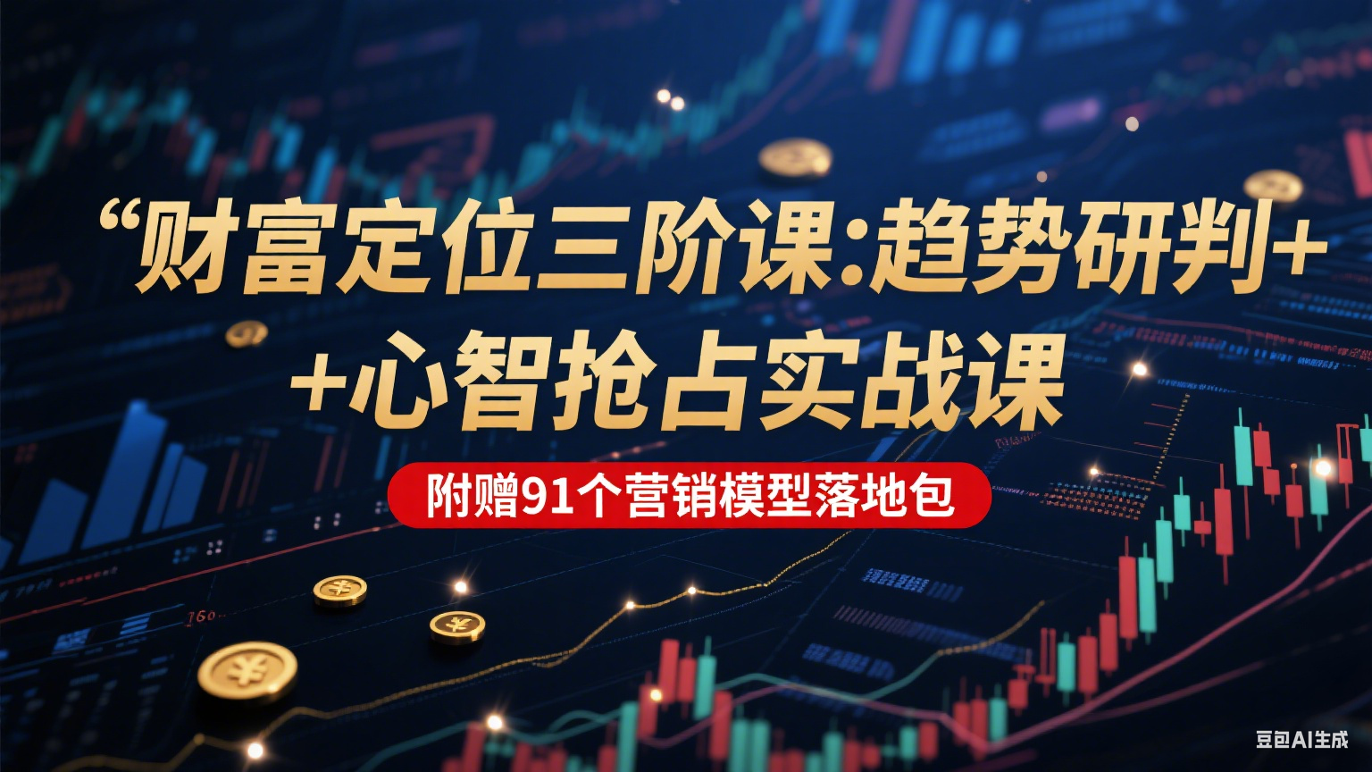 财富定位三阶课：趋势研判 + 心智抢占实战课，附赠91个营销模型落地包-靠谱项目库
