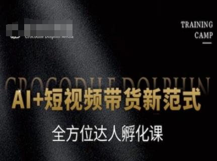 AI+短视频带货新范式，全方位达人孵化课-靠谱项目库