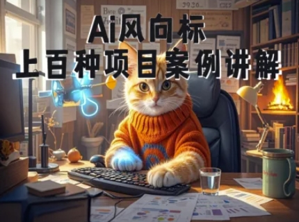 Ai风向标-附100种项目案例玩法-0基础小白到大神ai视频商业应用教学-靠谱项目库