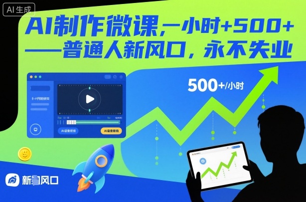 AI制作微课，一小时5张+，普通人新风口，永不失业-靠谱项目库