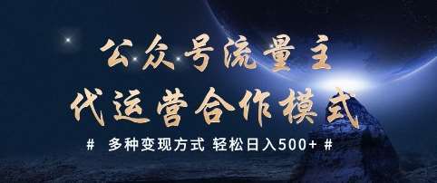 公众号流量主代运营  多种变现方式 轻松日入5张【揭秘】-靠谱项目库